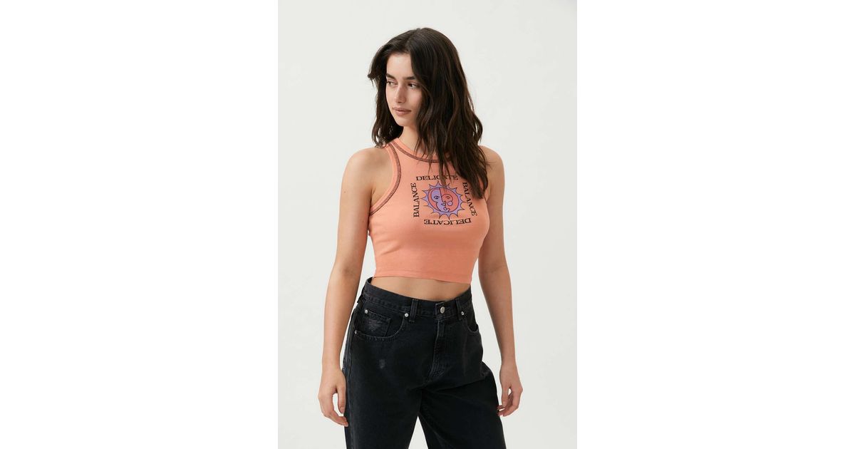 Urban Outfitters Delicate & Balance Cropped Tank Top in Orange