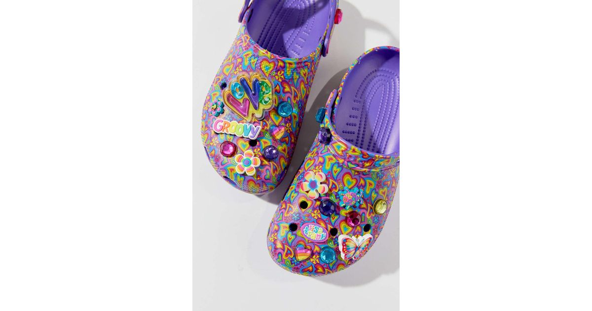lisa frank crocs purple
