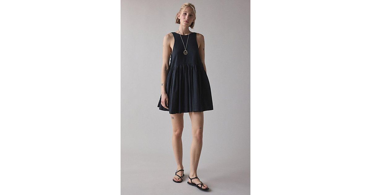 Urban Outfitters Uo Lucia Trapeze Cotton Sleeveless Mini Dress in Black |  Lyst Canada
