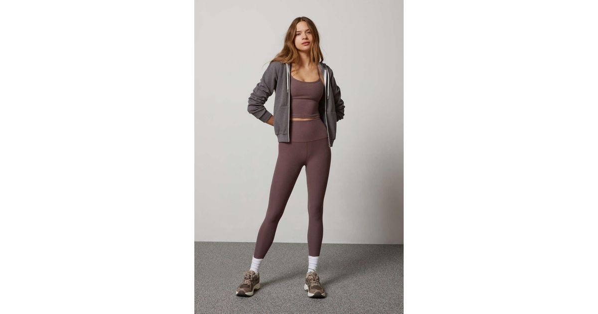 Beyond Yoga Caught In The Midi Space-dye High-waisted Legging Pant In  Truffle,at Urban Outfitters
