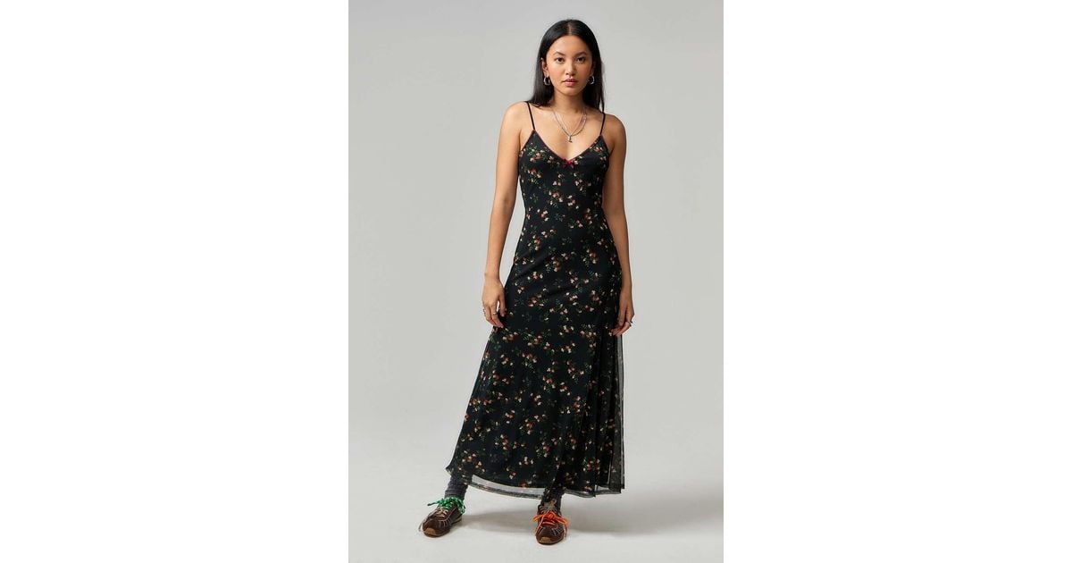 chinese dress ladies Baecation Slip Floral Mesh Maxi Dress main image 0