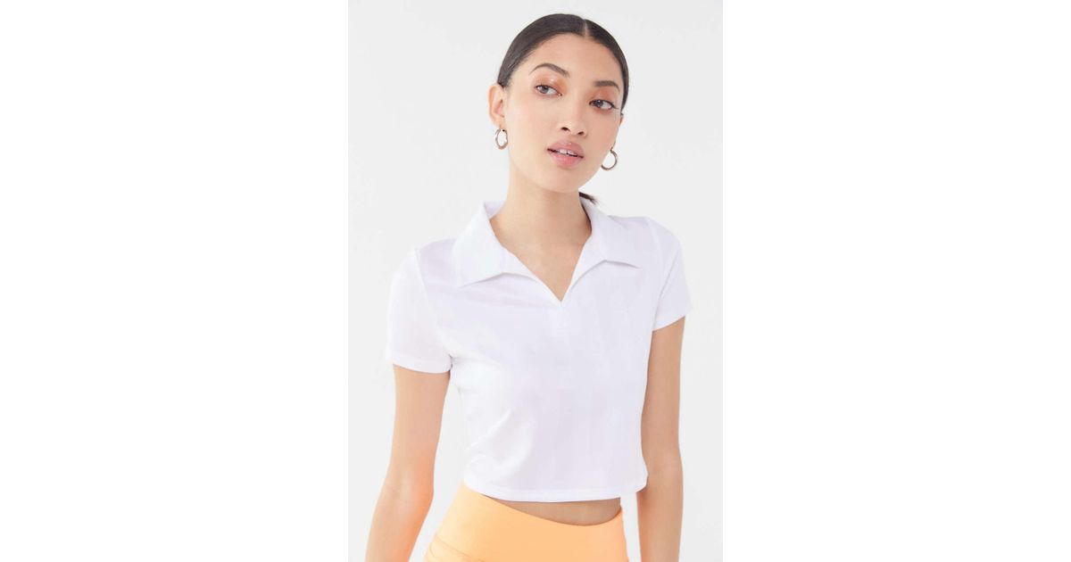 white cropped polo shirt