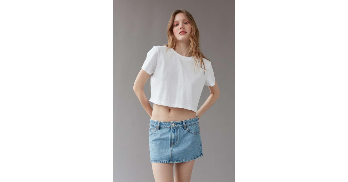 Urban Outfitters Uo Oopsies Denim Micro Mini Skirt in Grey | Lyst Canada