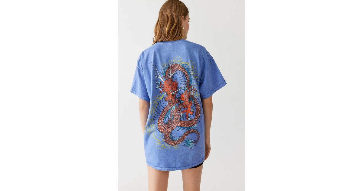 Urban Outfitters Cotton Dragon Graphic T-shirt Dress in Purple | Lyst