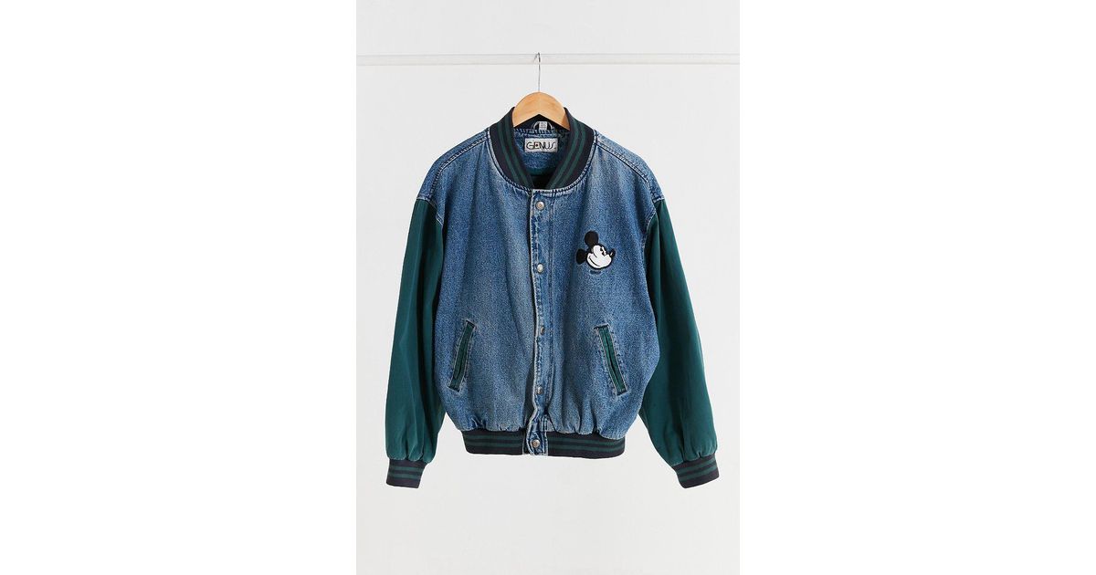 Disney denim varsity jacket hot sale