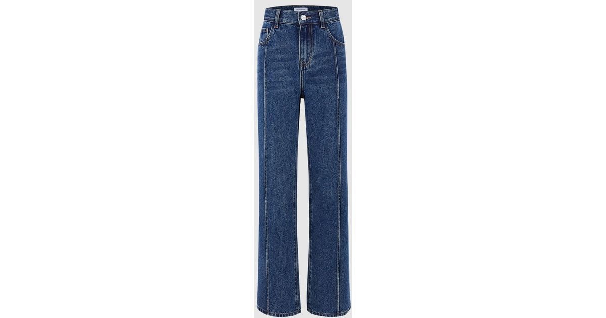 Urban Revivo Denim High Waist Straight Jeans in Blue | Lyst