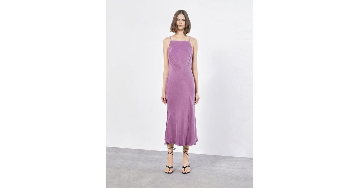 Urban Revivo Synthetic Plain Cami Midi Dress in Purple (Pink) | Lyst