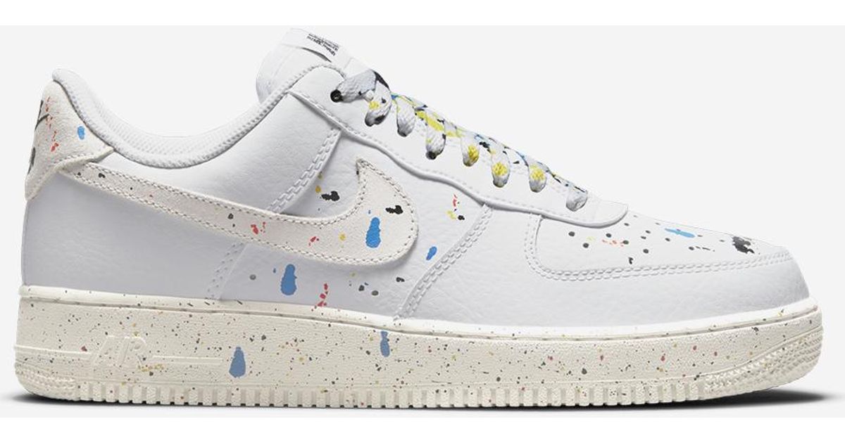 Nike Leather Air Force 1 07 Lv8 Paint Splatter Sneakers in White for Men |  Lyst