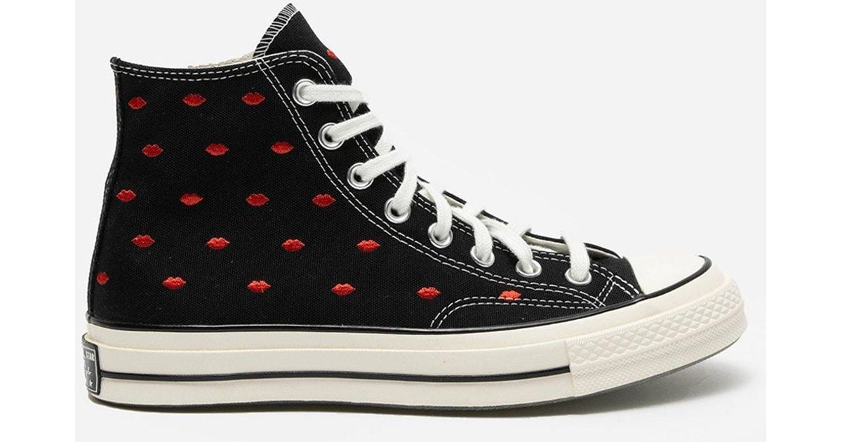 Converse Chuck 70 Embroidered Lips Women Sneakers in Nero (Black) Lyst