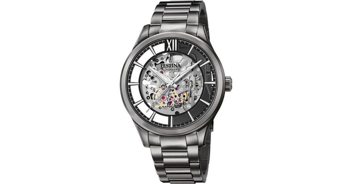 Festina Black Automatic Skeleton Watch in Metallic for Men Lyst UK
