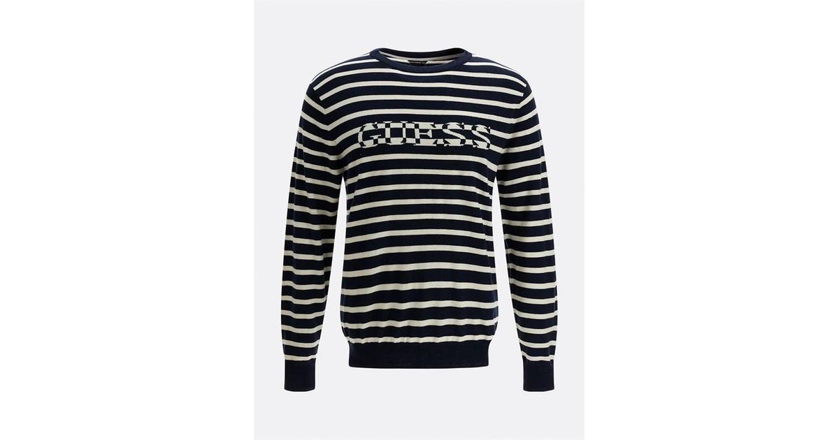 Guess Oscar Knit Jumper in Blue for Men Lyst UK