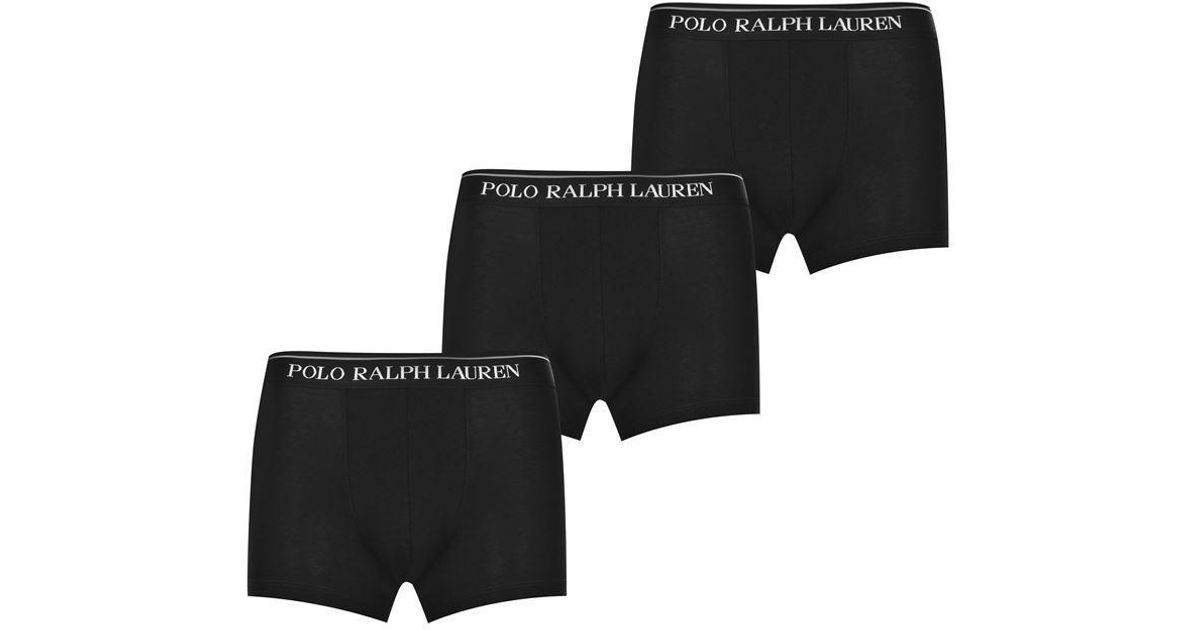 Ralph Lauren Black 3 Pack Logo Trunks for men