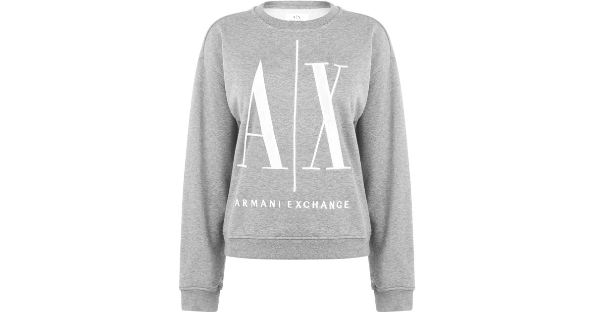 ARMANI EXCHANGE Logo Sweater in Grey Lyst UK
