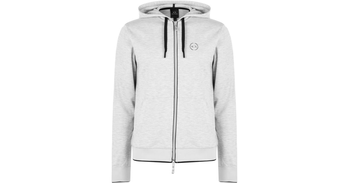 ARMANI EXCHANGE Logo Hoodie in Grey for Men Lyst UK
