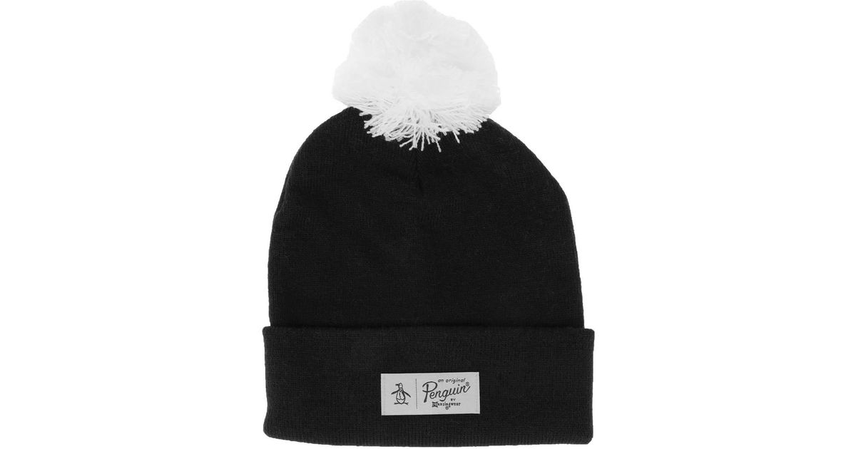 Original Penguin Matthew Bobble Hat in Black for Men Lyst UK
