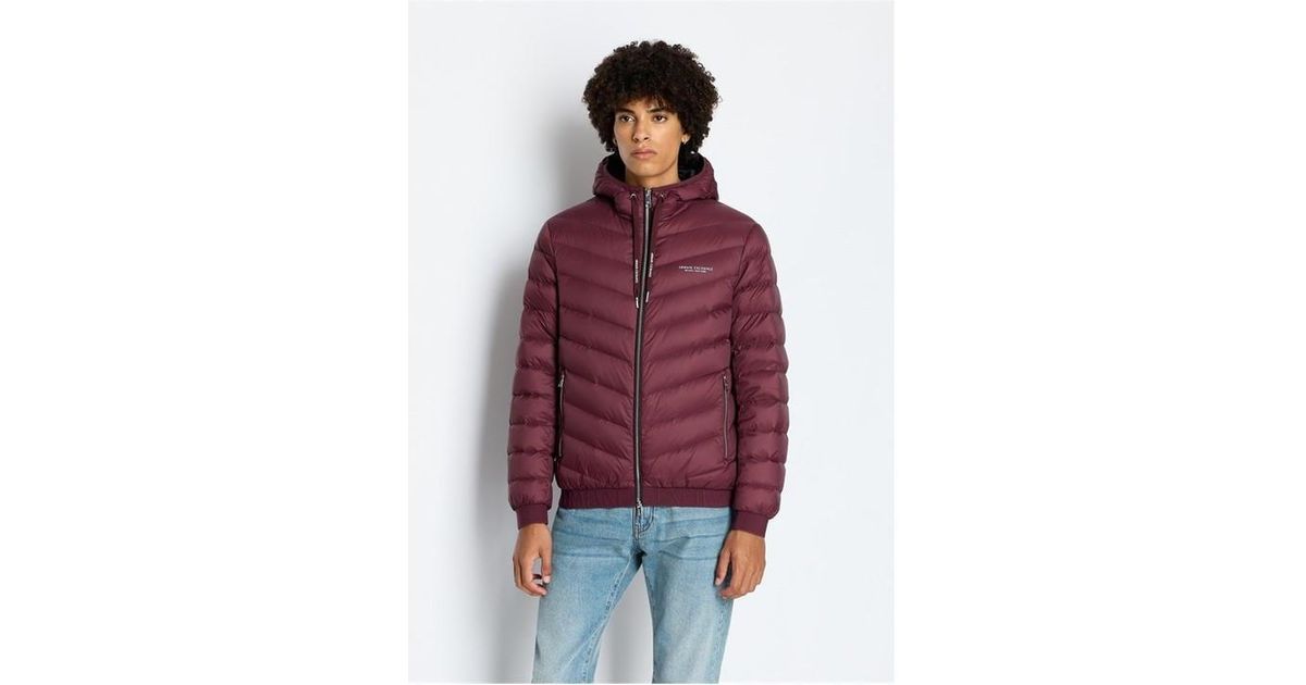 ARMANI EXCHANGE Giacca Piumino Puffer Jacket in Purple for Men Lyst UK