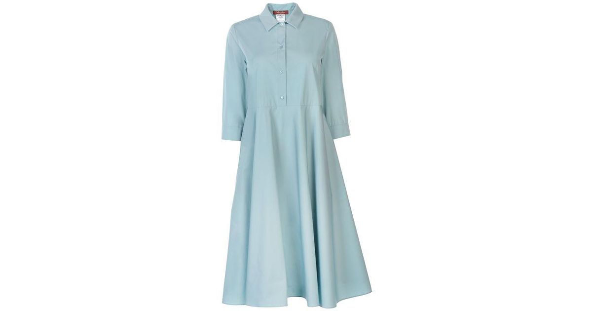 Max Mara Studio Cotton Max Ubino Shirt Dress Ladies in Blue - Lyst