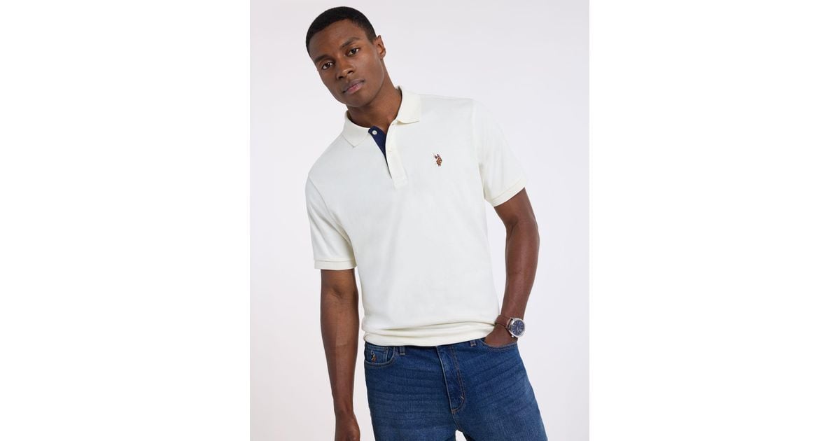 Multi Color Shirt U.S. POLO ASSN. Multi Color Logo Interlock Polo Shirt in White for Men ...