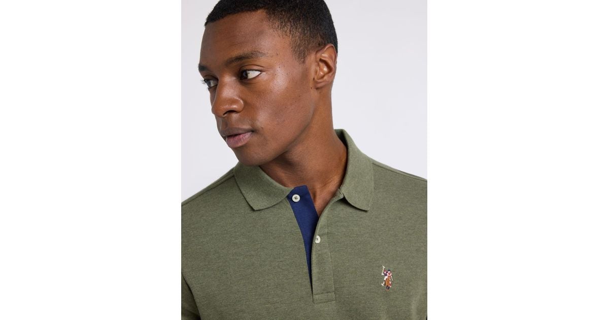 Multi Color Shirt U.S. POLO ASSN. Multi Color Logo Interlock Polo Shirt in Green for Men ...