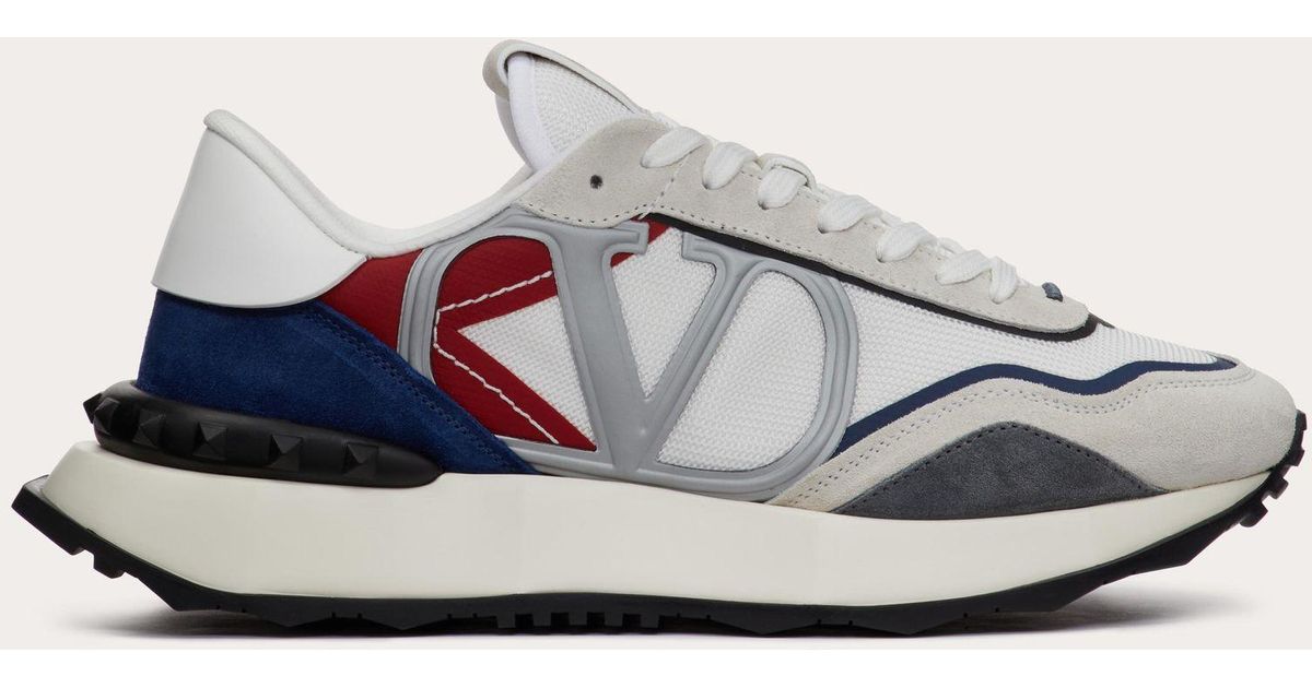 Valentino Garavani Netrunner Fabric And Suede Sneaker in
