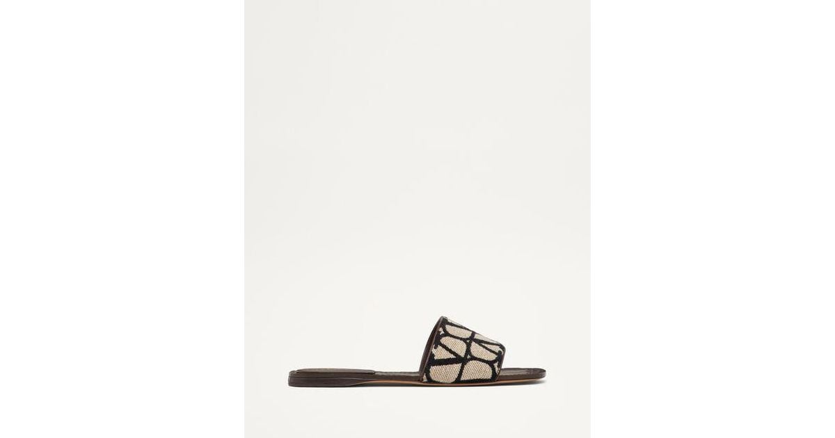 【Valentino】トワル イコノグラフ柄 スライドサンダル ブルー Valentino Garavani トワル イコノグラフ スライドサンダル 女性