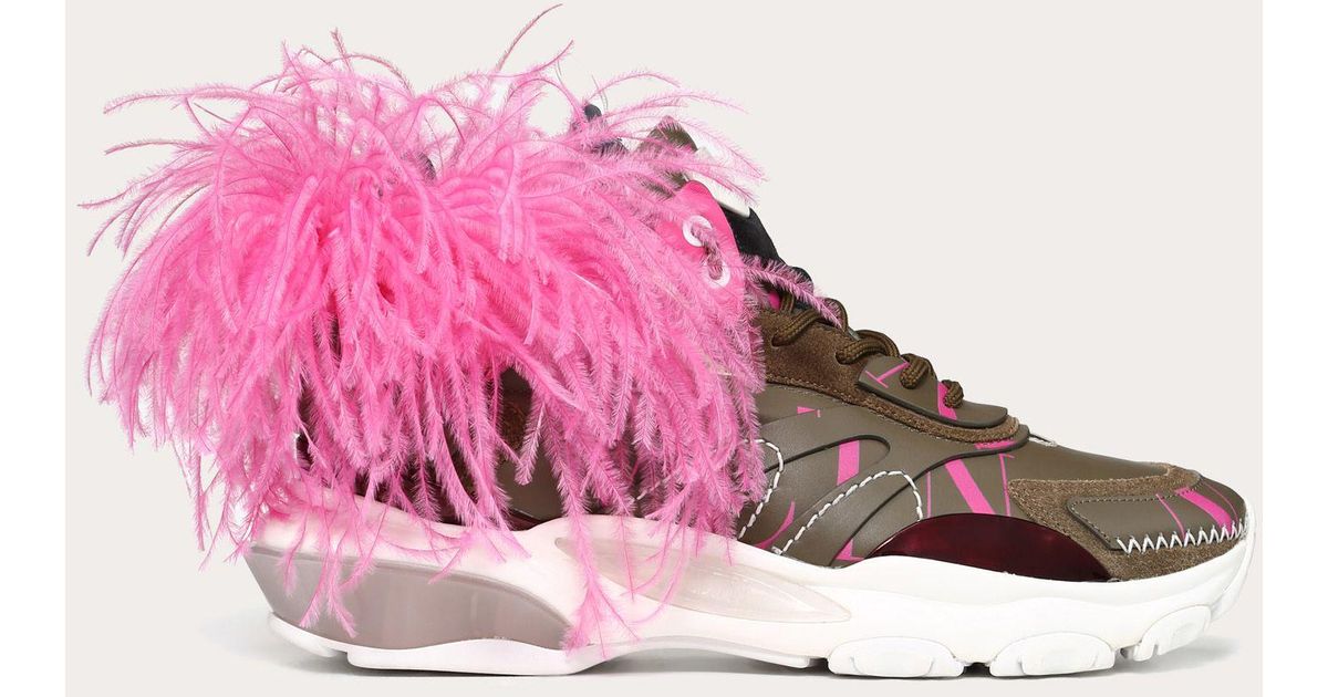 valentino sneakers with feathers