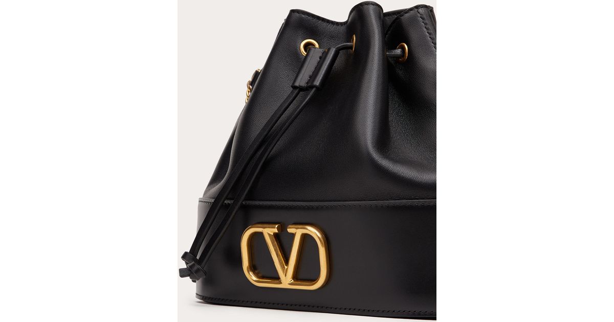 mini bucket bag in nappa with vlogo signature chain