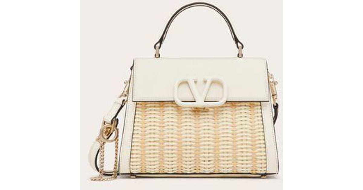 Valentino Garavani Small Vsling Wicker Handbag in Natural Lyst UK
