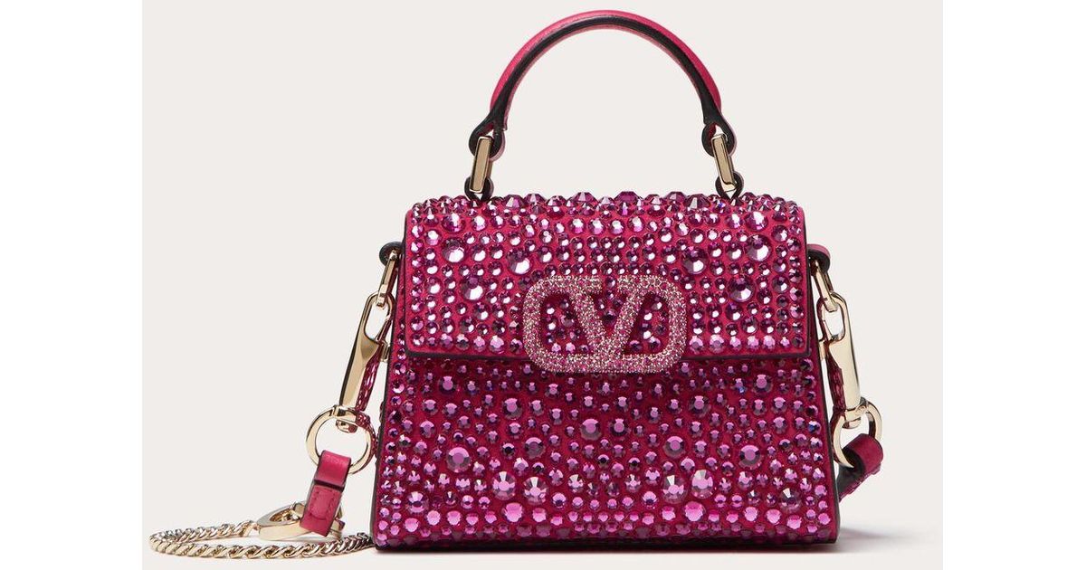 Valentino Garavani Micro VSling Shoulder Bag in Rouge Pur & Cerise
