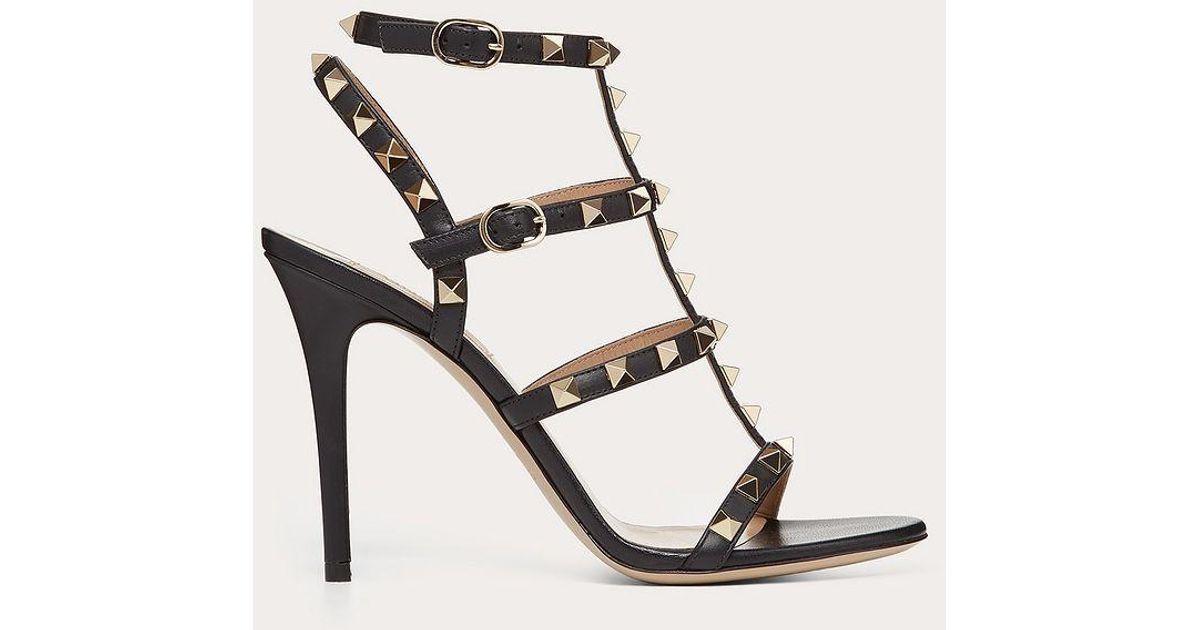 rockstud calfskin sandal 100 mm