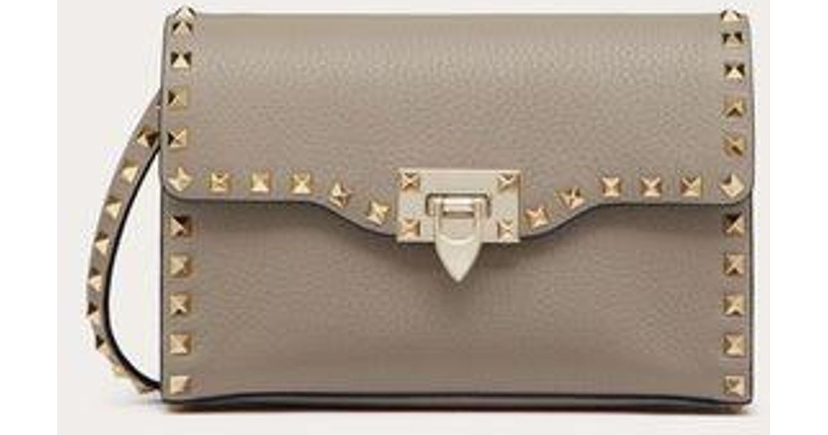 Small rockstud grainy calfskin crossbody bag sale