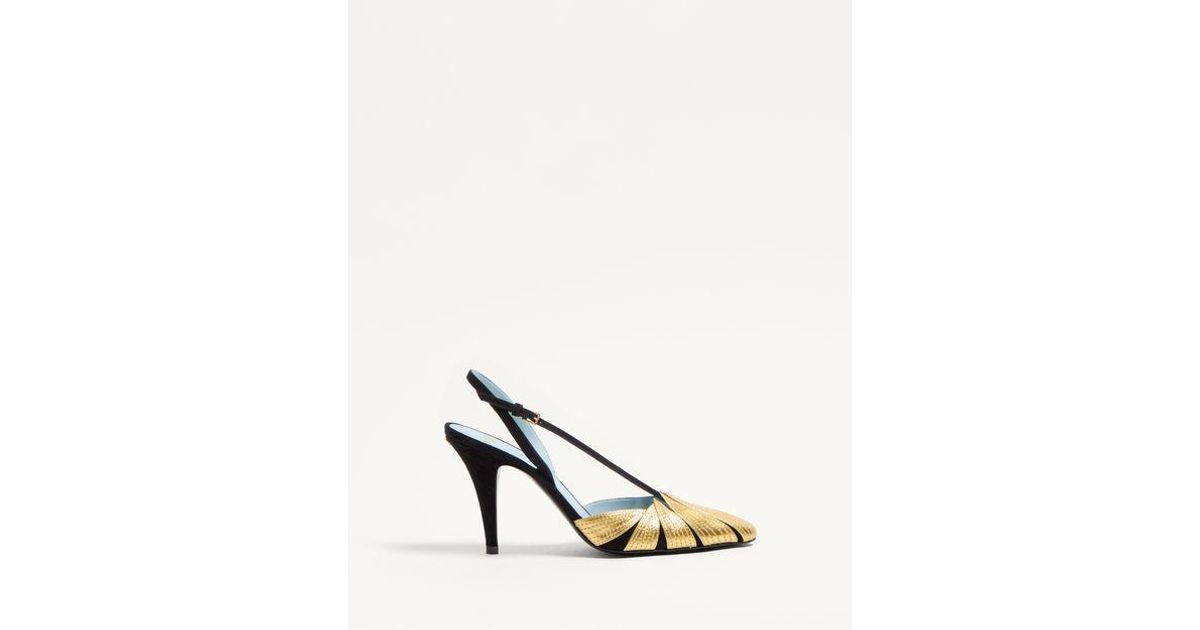 VT 25 Foil foliage Slingback Black Cowhide 353030