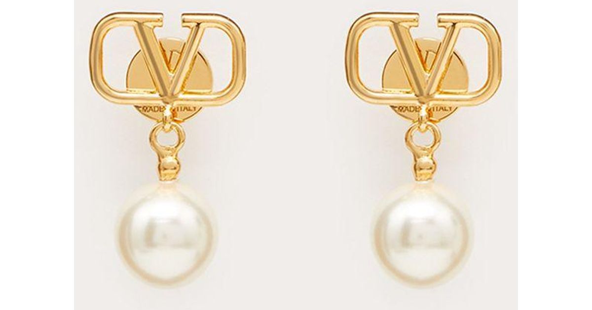 Valentino Garavani Vlogo Signature Earrings With Swarovski® Pearls 