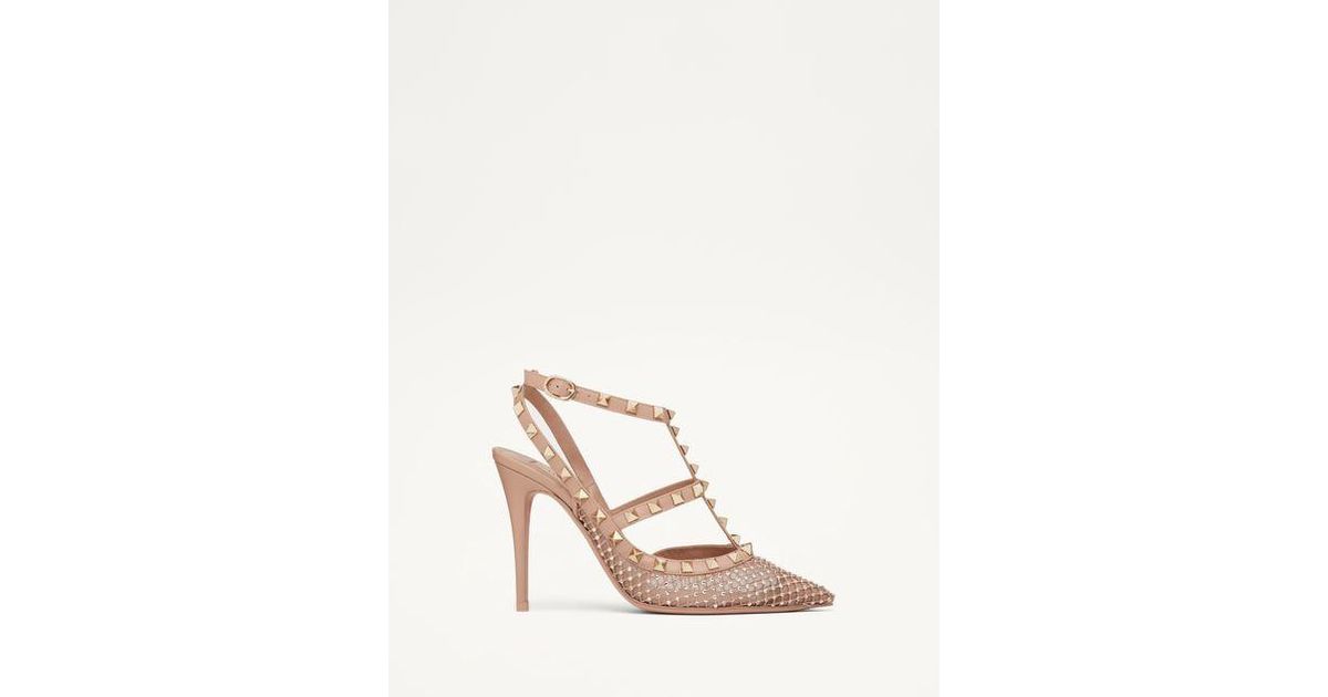 Valentino Garavani ロックスタッズ クリスタルアップリケ メッシュ 
