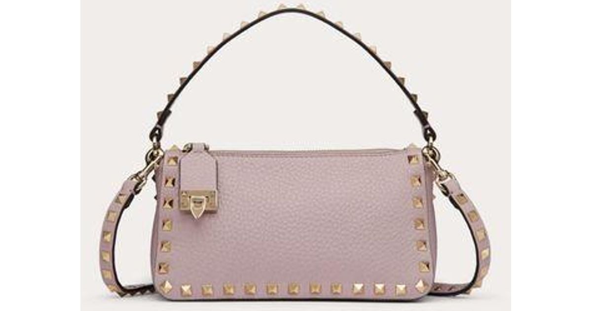 Valentino Garavani Small Rockstud Grainy Calfskin Crossbody Bag in