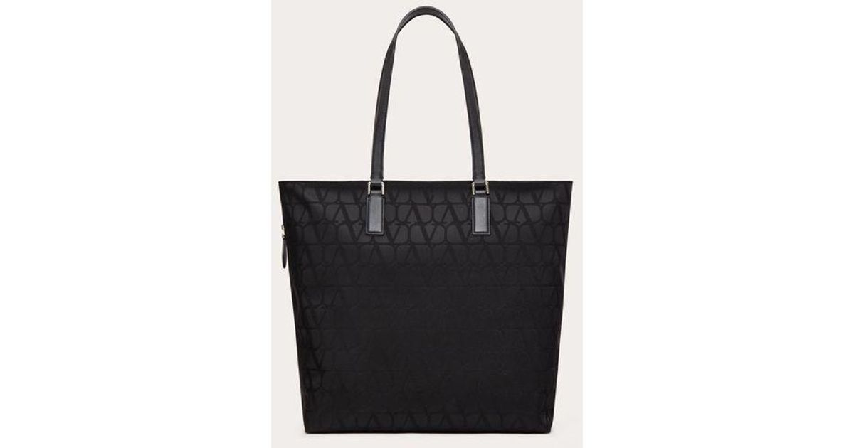 関税込☆VALENTINO GARAVANI トワル イコノグラフ トートバッグ メンズ Valentino Garavani トワル イコノグラフ レザー