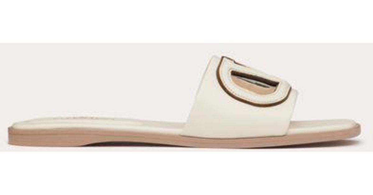 Valentino Garavani Vロゴ カットアウト カーフスキン スライド Valentino Garavani Vロゴ カットアウト カーフスキン スライド