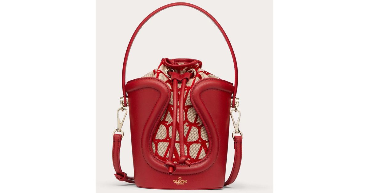 Le Cinquieme Toile Iconographe Bucket Bag for Woman in Beige/red