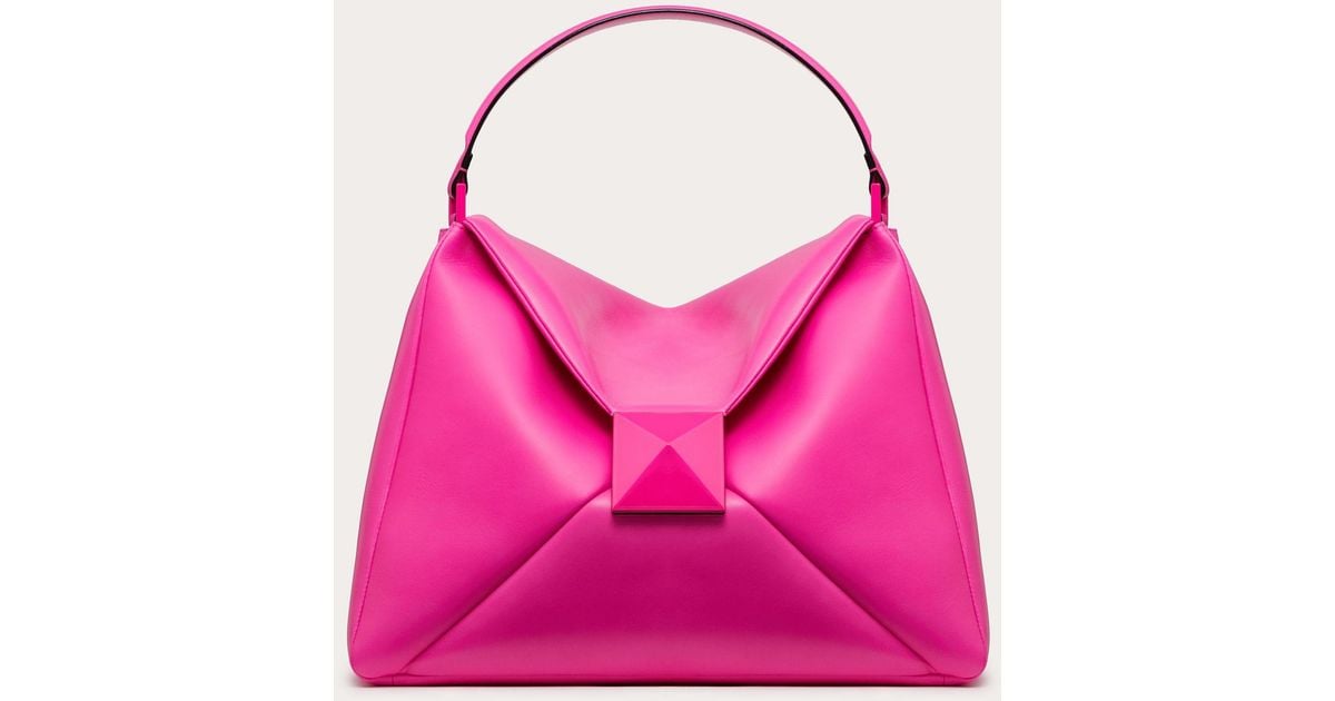Valentino Garavani One Stud Nappa Leather Maxi Hobo Bag in Pink | Lyst
