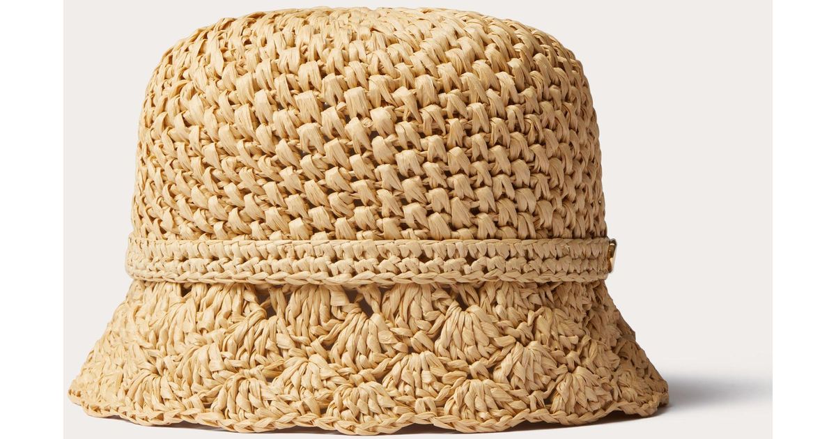 Valentino Garavani V-detail tweed bucket hat - Black