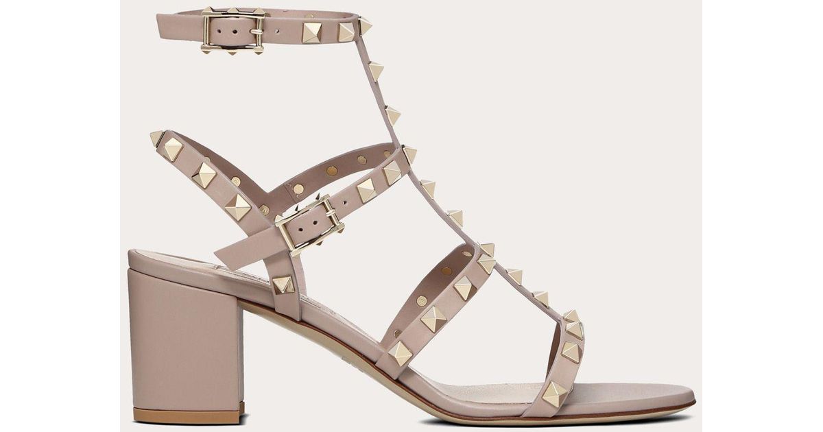 Valentino Garavani Leather Rockstud Caged Sandal 60mm - Lyst