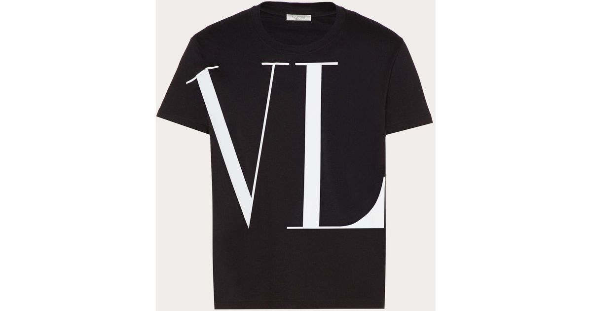 Valentino Cotton Macro Vltn T-shirt in Black for Men - Lyst