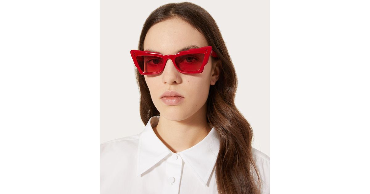 Valentino Acetate Cat-eye Frames in Red/Red (Red) | Lyst