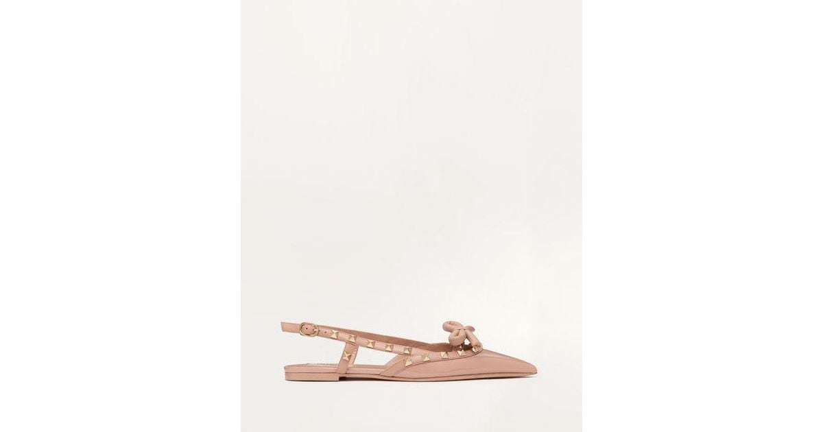 Valentino Garavani ロックスタッズ ボウ エナメル スリング