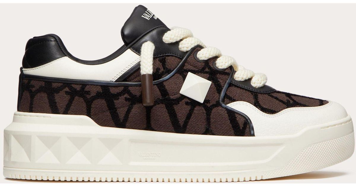 Valentino Garavani One Stud Xl Low-top Sneaker In Nappa Leather And Toile  Iconographe Fabric for Men | Lyst