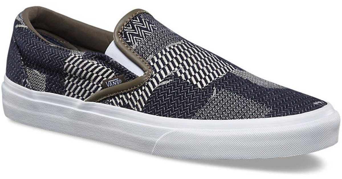 vans denim patchwork slip on