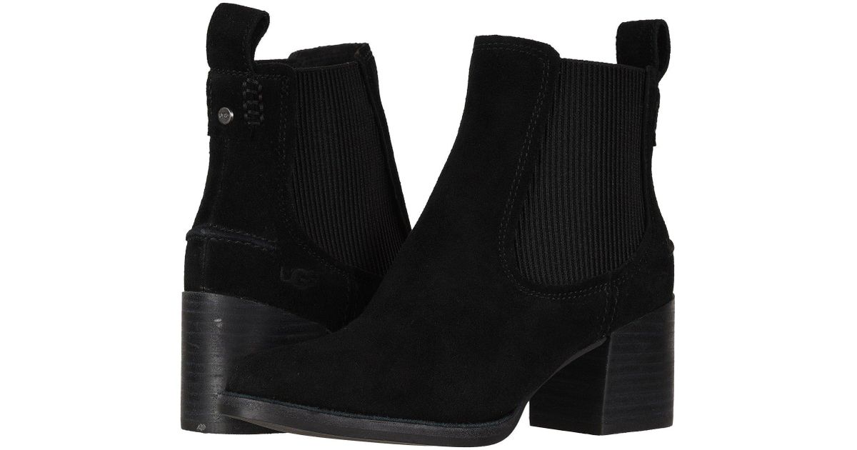 UGG Suede Faye Boot in Black - Lyst