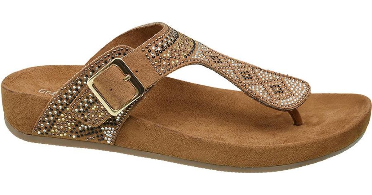 blauwe slippers met steentjes