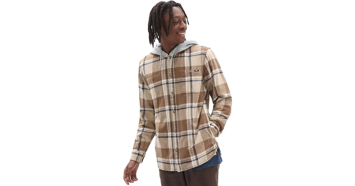Vans Lopes Hooded Shirt in Brown for Men Lyst UK