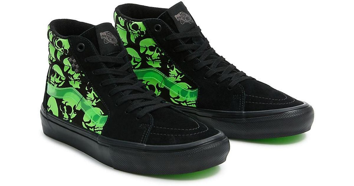 Vans Skate Sk8-hi Glow Skulls Shoes in Green | Lyst UK